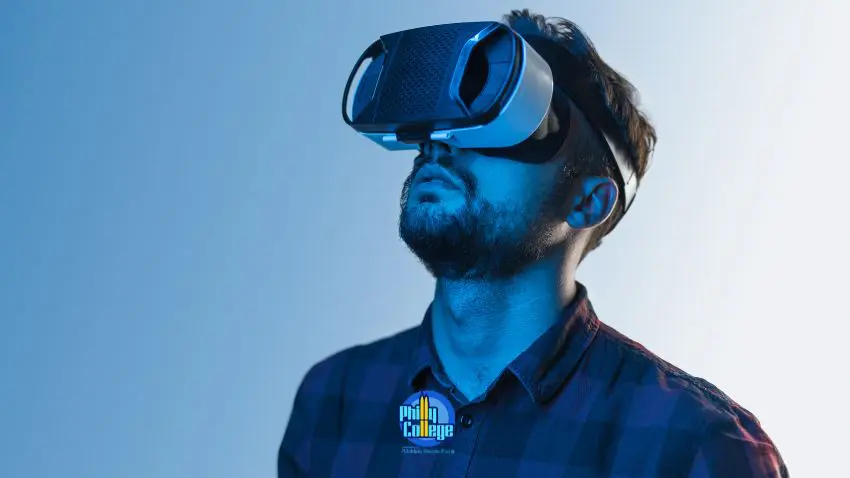 a person wearing a virtual reality headset