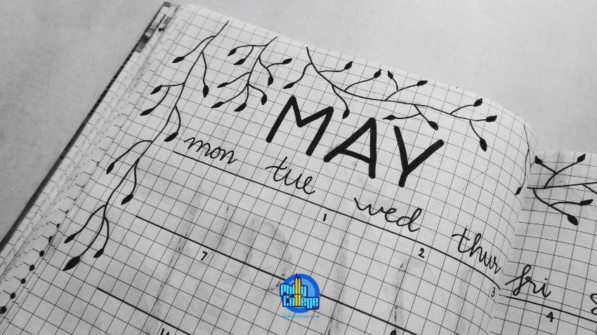 a planner for the month of may