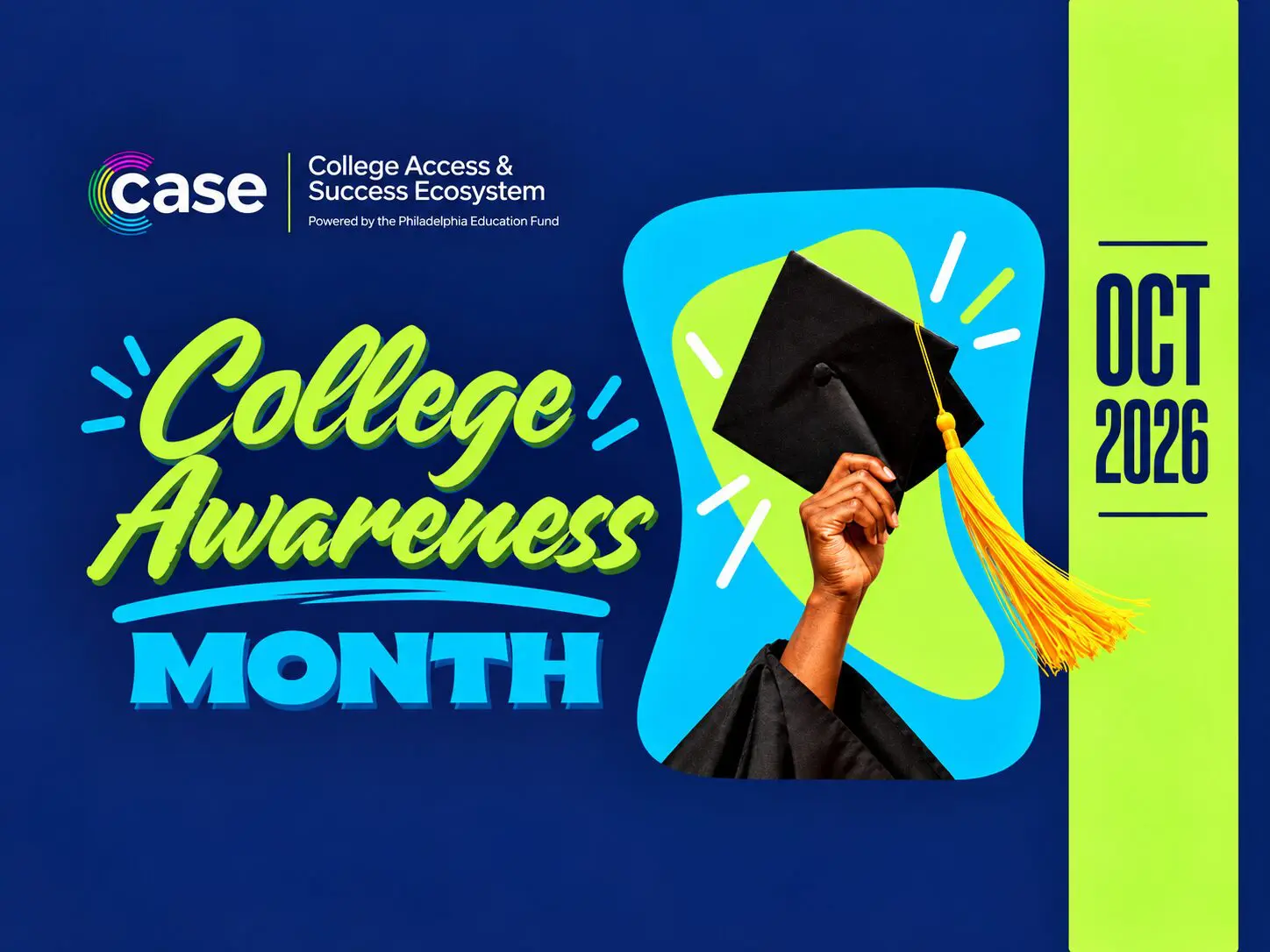 College Awareness Month 2026 - Hand waiving grad cap