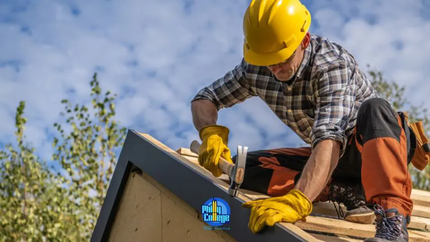 a person working on the roof of a house