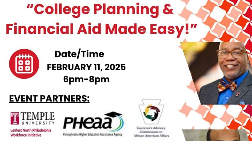 College Planning & Financial Aid Made Easy top half of flyer