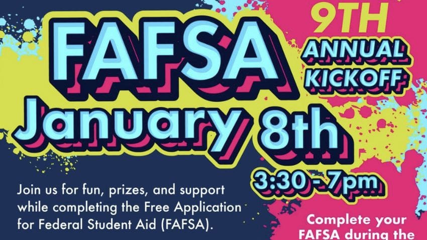 flyer for School District of Philadelphia FAFSA Kick Off Event on 1/8/25