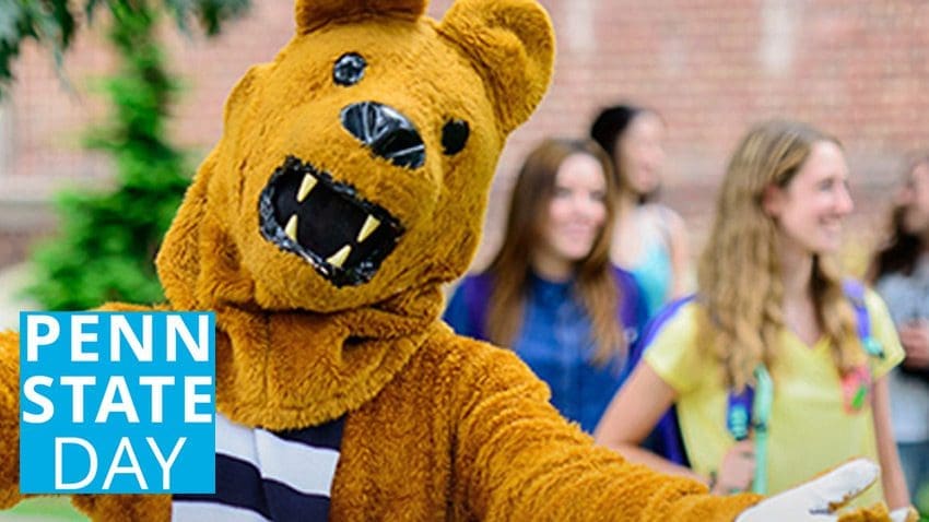 Pennstate mascot and students